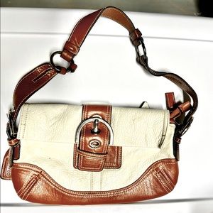 Coach white and brown purse, NWOT